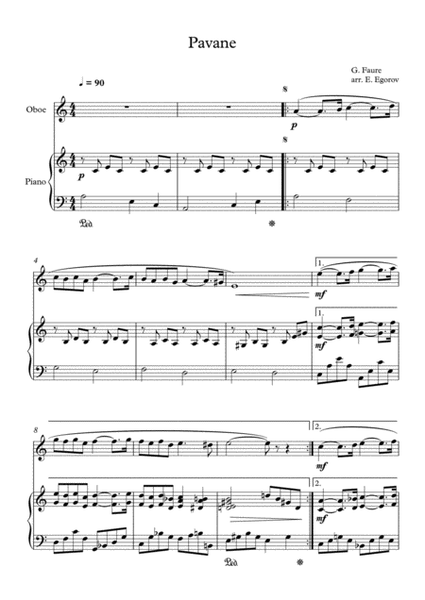 Pavane, Gabriel Faure, For Oboe & Piano image number null