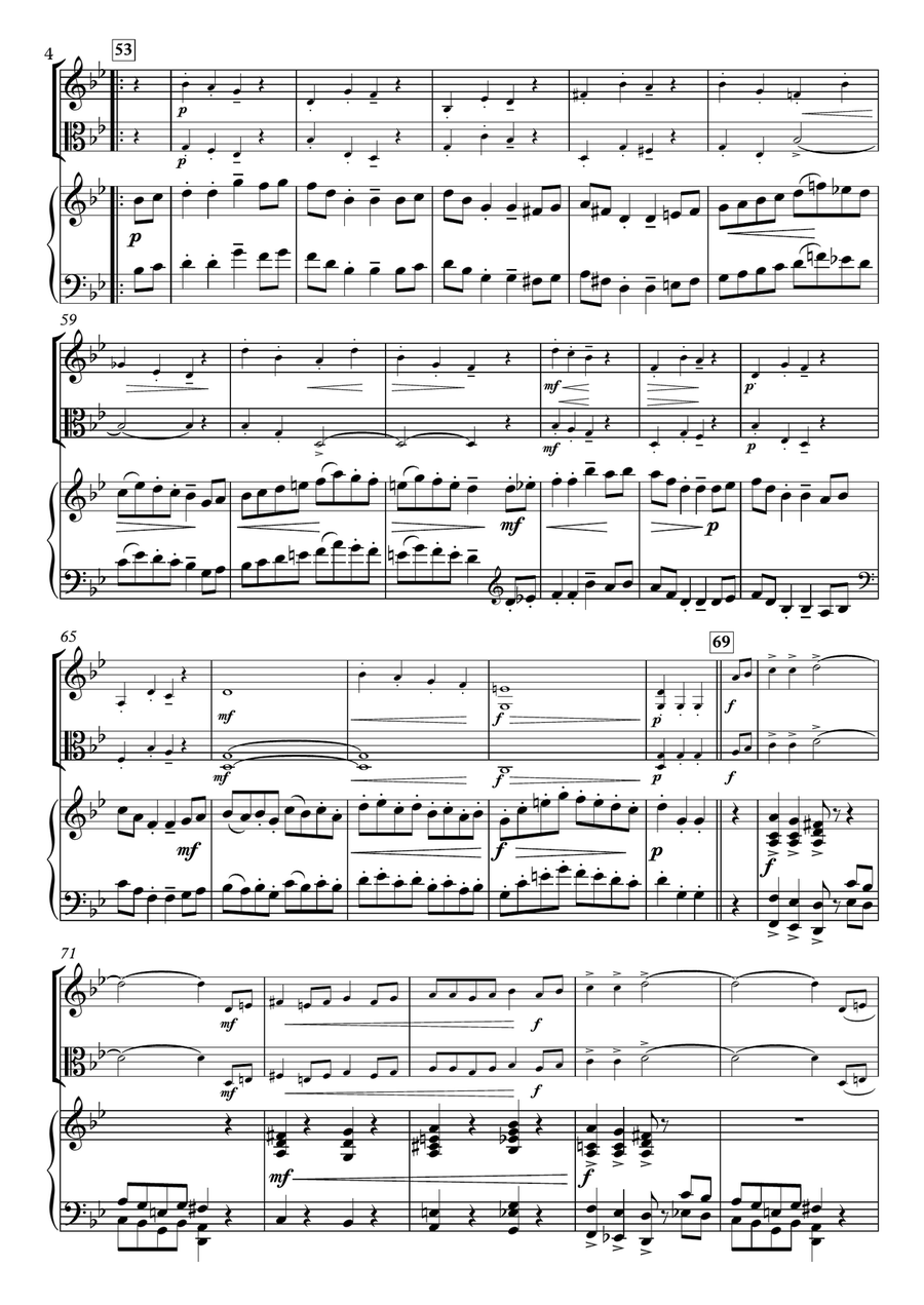 Miniatures No.8, Hornpipe H.89-2 for Violin, Viola & Piano Piano Trio scores gallery preview page 4