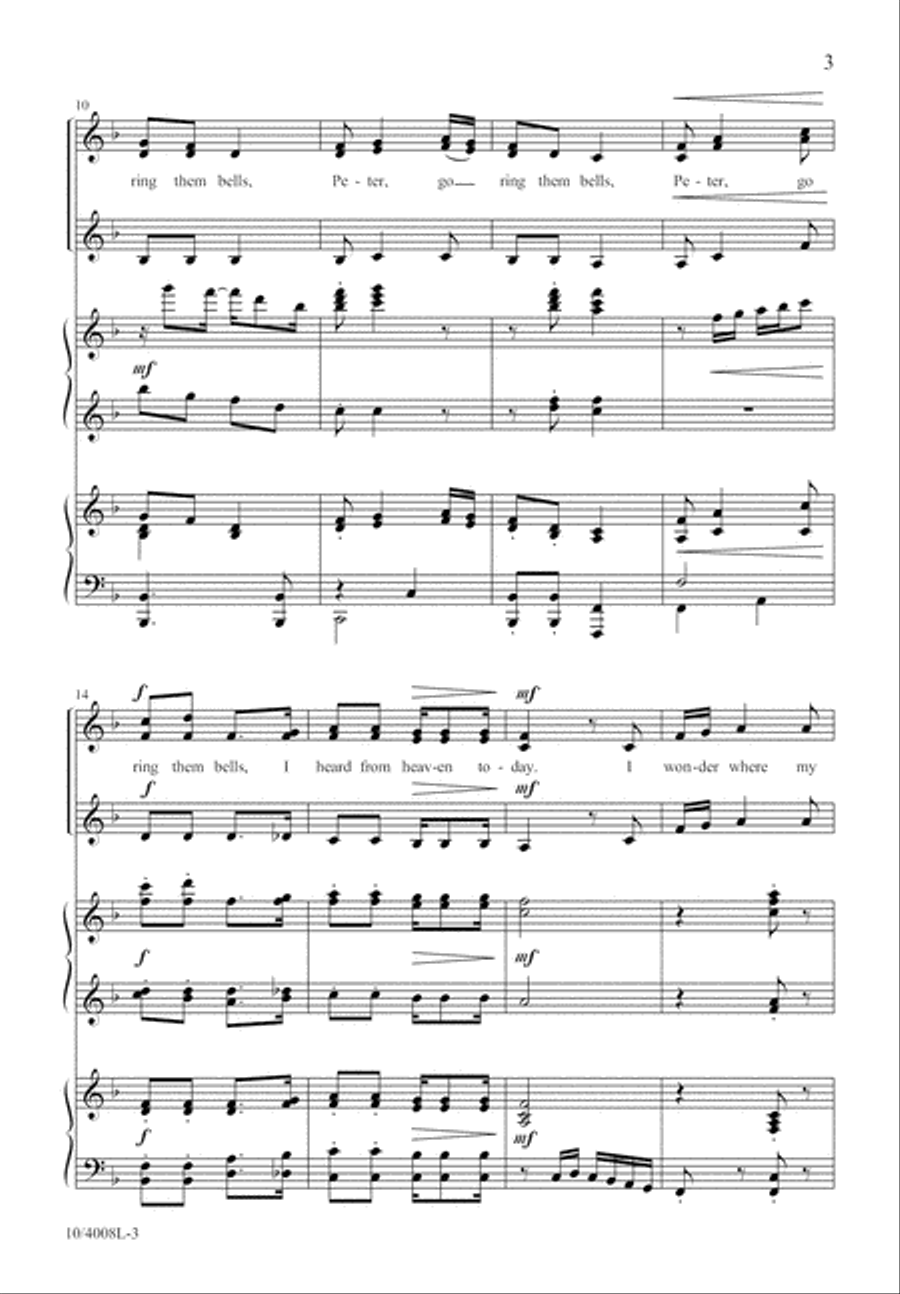 Peter, Go Ring Them Bells SSA scores gallery preview page 4