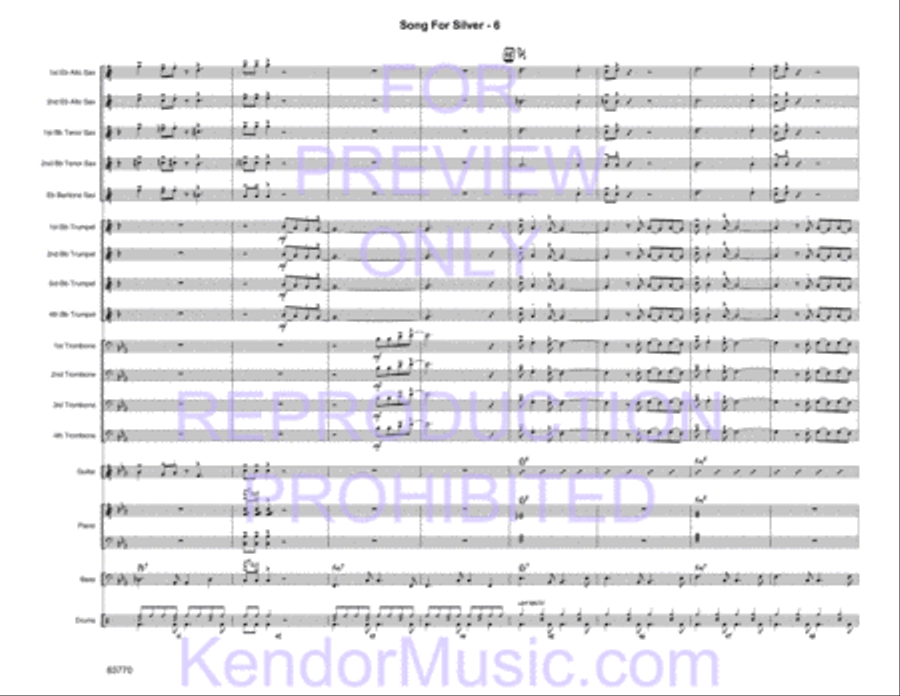 Song for Silver Jazz Ensemble scores gallery preview page 8