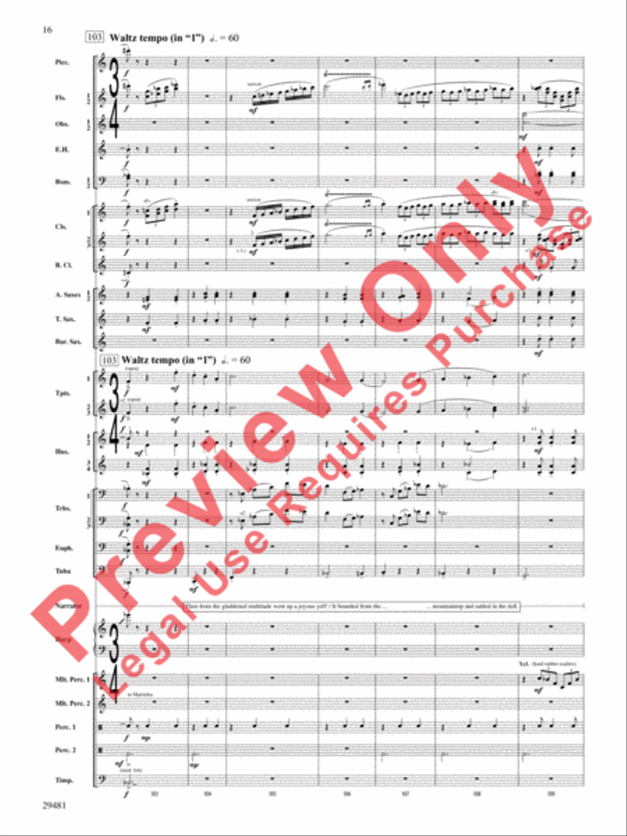 Casey at the Bat Concert Band scores gallery preview page 17