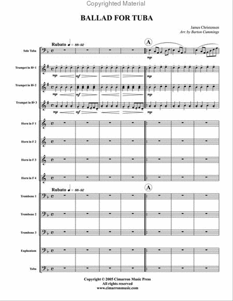 Ballad for Tuba Trombone scores gallery preview page 2