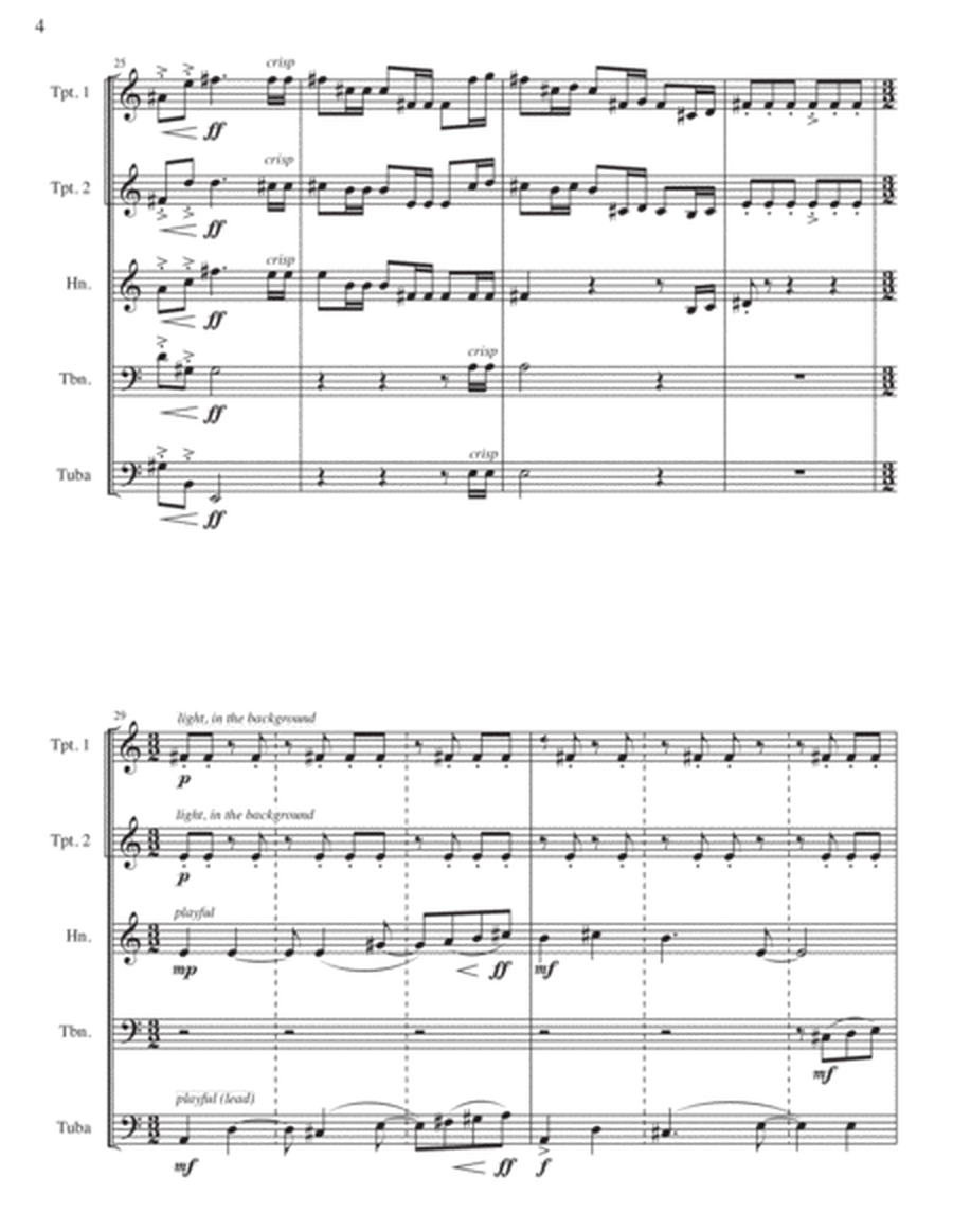Vers l'avenir - Brass Quintet (2 trumpets in B flat, French Horn, Trombone, Tuba)