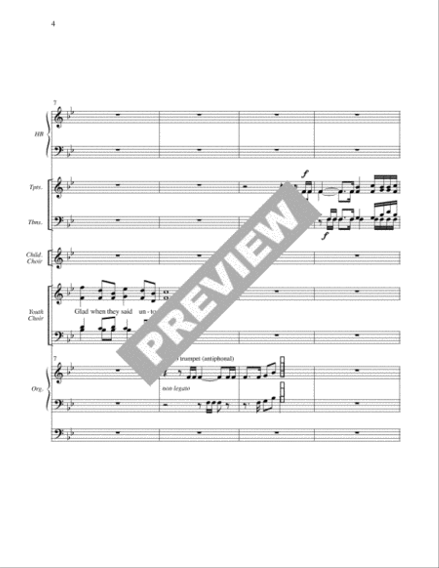 I Was Glad - full score and parts 4-Part scores gallery preview page 5