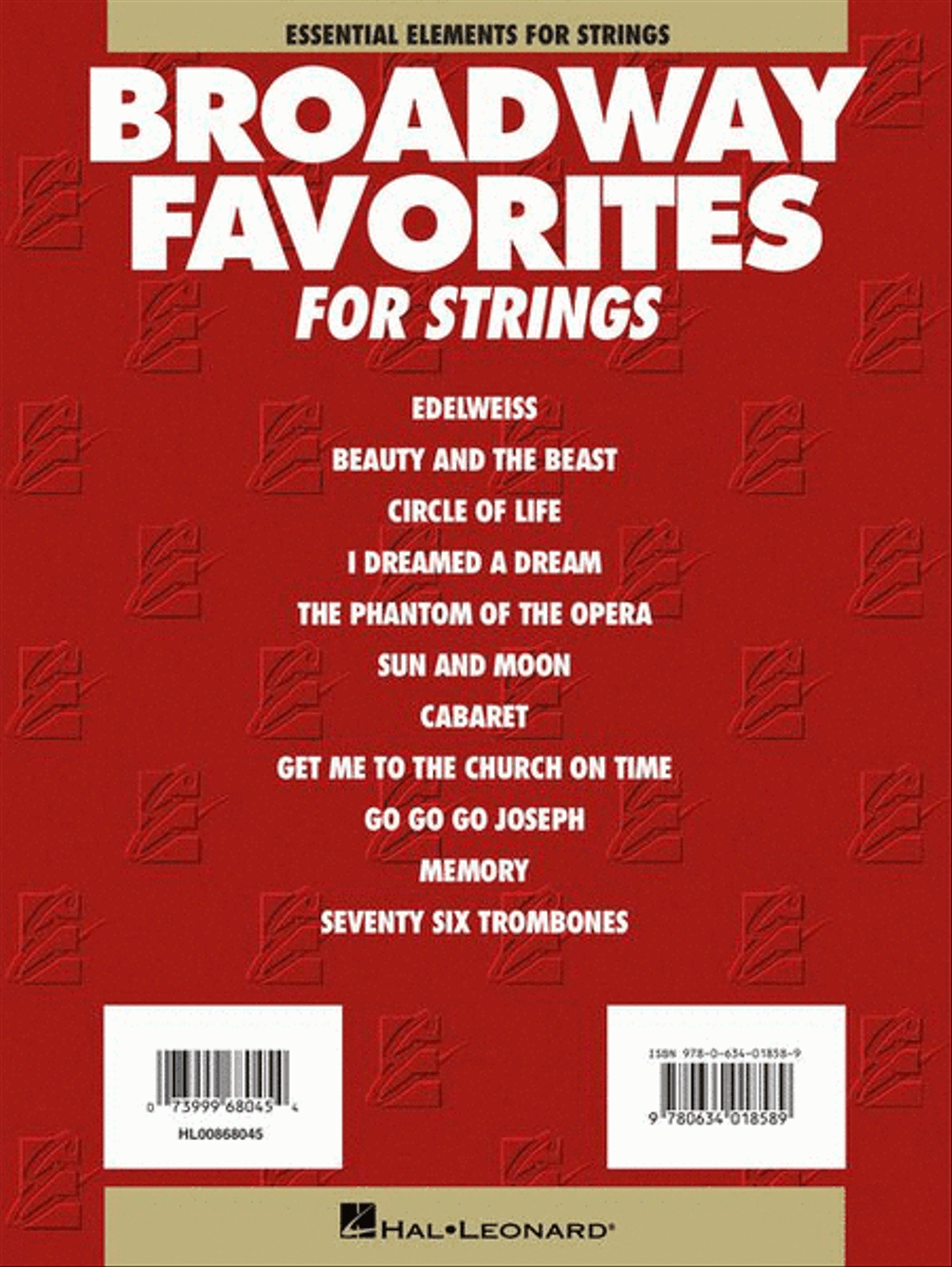 Essential Elements Broadway Favorites for Strings – Percussion Accompaniment image number null