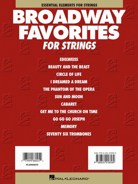 Essential Elements Broadway Favorites for Strings – Percussion Accompaniment image number null
