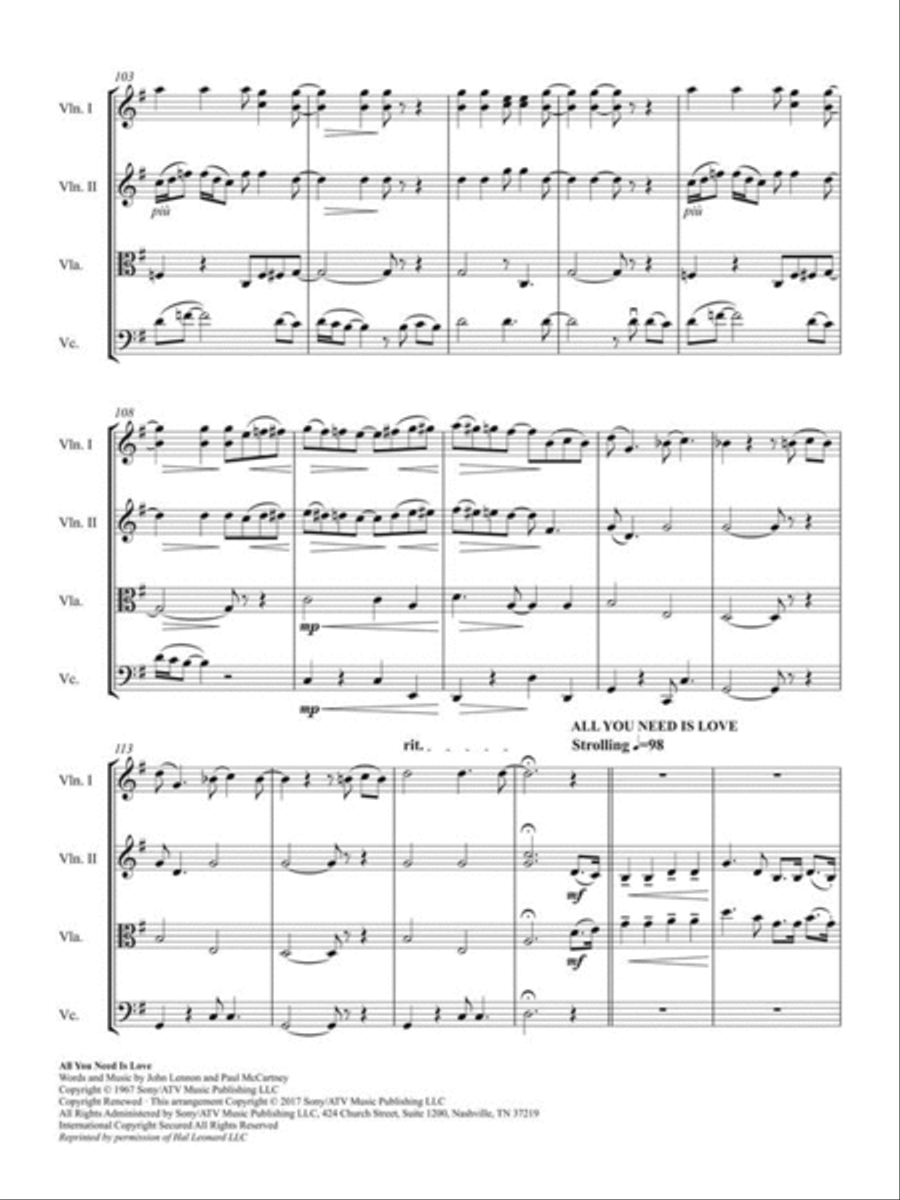 Beatles for 4 String Quartet scores gallery preview page 3
