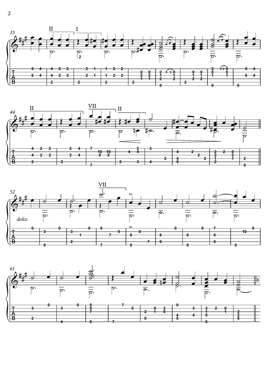 The Beautiful Blue Danube guitar solo Acoustic Guitar scores gallery preview page 2