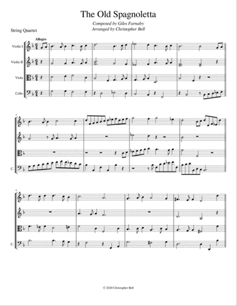 The Old Spagnoletta String Quartet scores gallery preview page 1