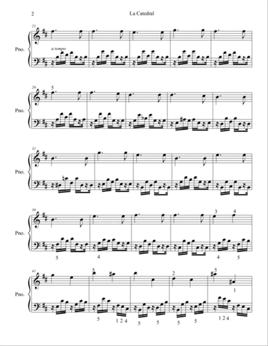 La Catedral for Piano La Catedral for Piano Piano Solo scores gallery preview page 2