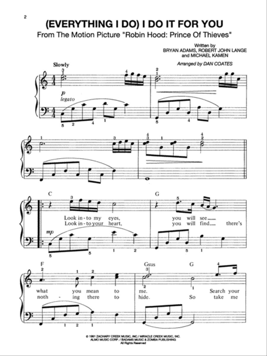(Everything I Do) I Do It for You - Easy Piano Small Ensemble scores gallery preview page 2