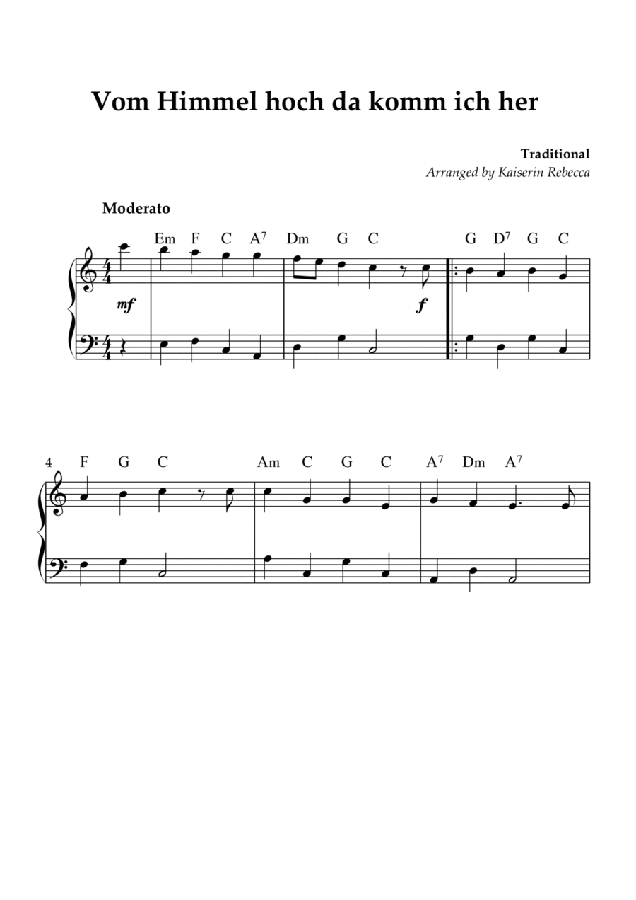 Vom Himmel hoch da komm ich her Piano Method scores gallery preview page 1