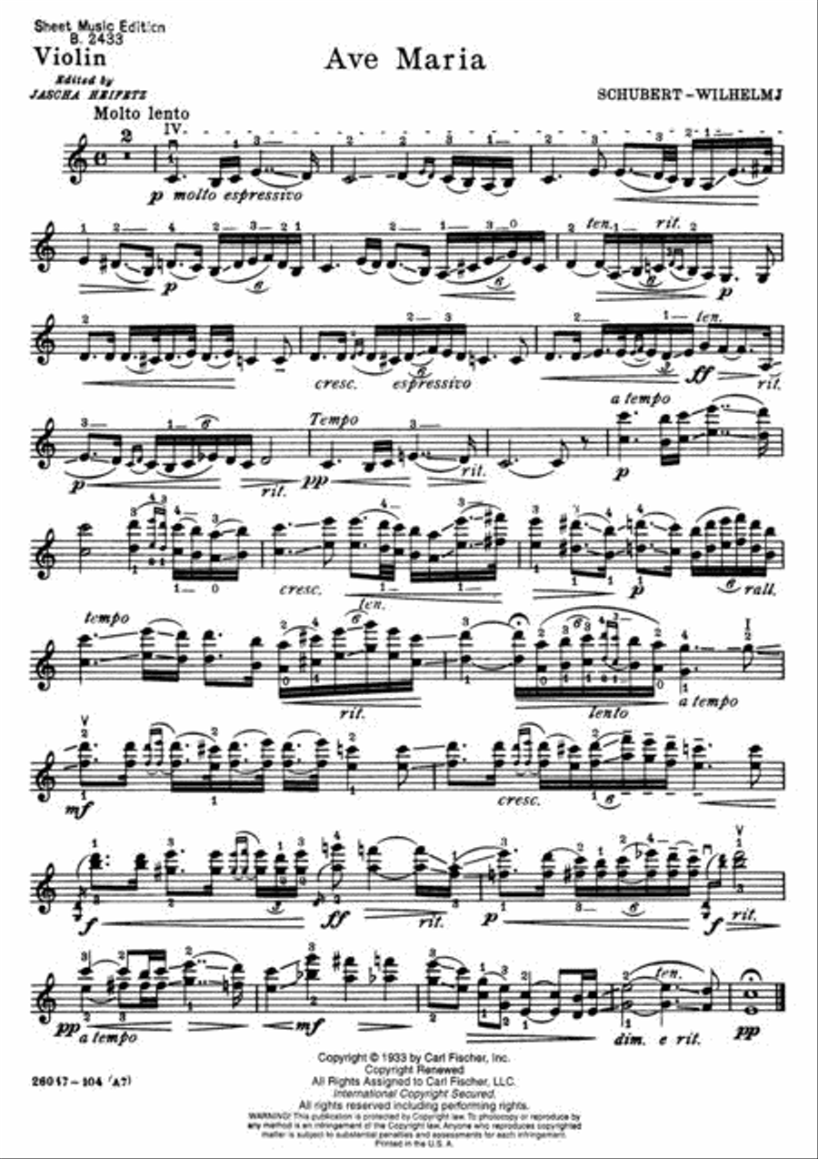 Ave Maria Violin Solo scores gallery preview page 2