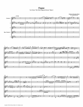 Fugue 08 from Well-Tempered Clavier, Book 1 (Clarinet Quintet)