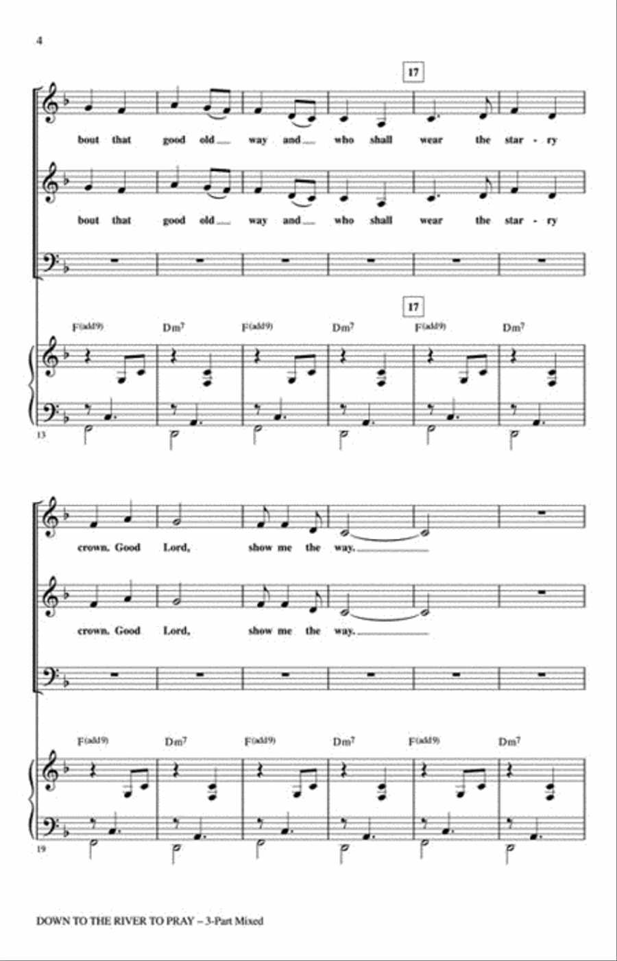Down to the River to Pray 3-Part scores gallery preview page 3