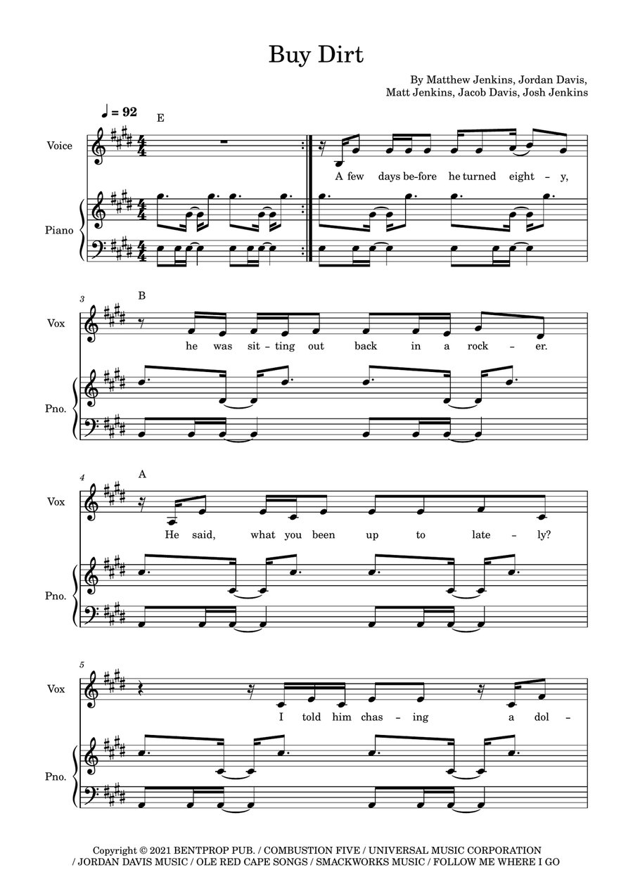 Buy Dirt Voice scores gallery preview page 1