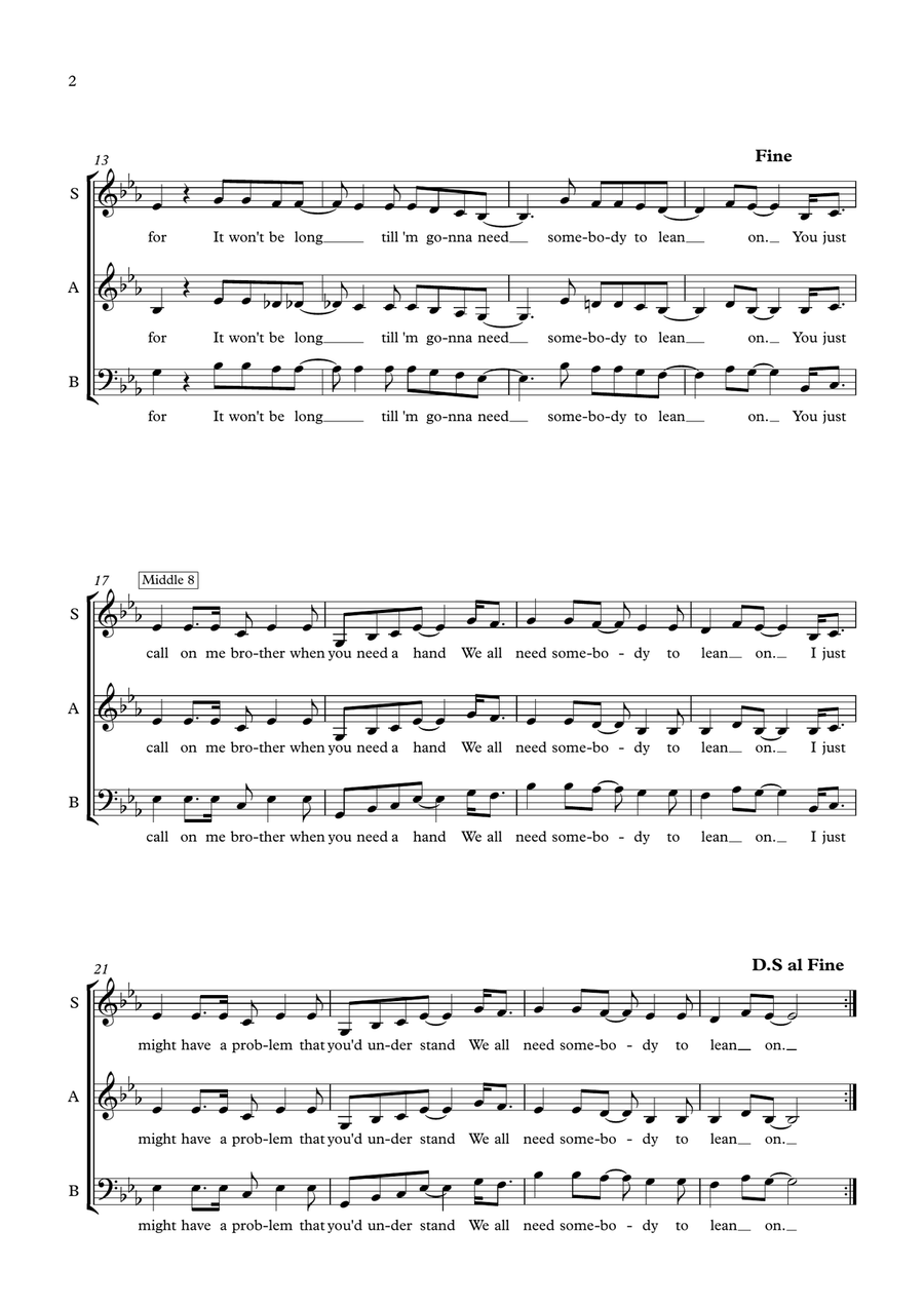 Lean On Me Lean On Me 3-Part scores gallery preview page 2