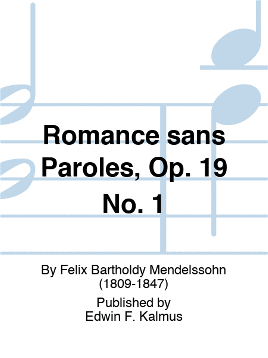 Romance sans Paroles, Op. 19 No. 1 Set of Parts scores gallery preview page 1