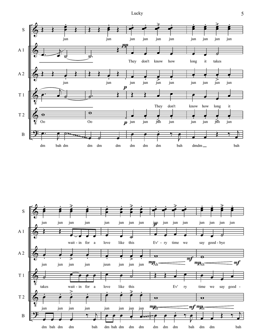 Lucky Lucky 4-Part scores gallery preview page 5
