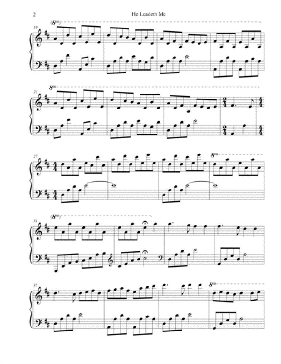 He Leadeth Me Piano Solo Piano Solo scores gallery preview page 3