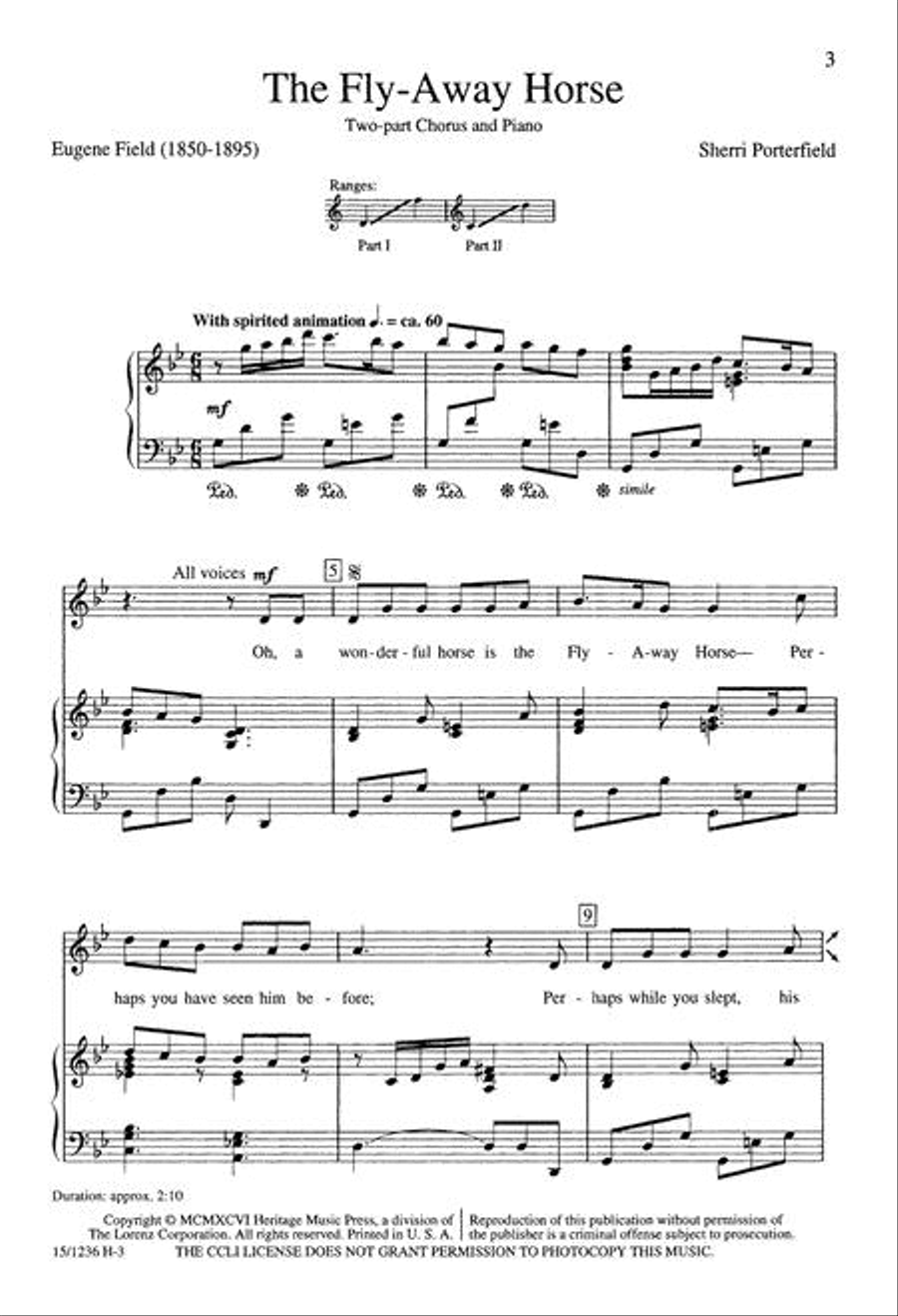 The Fly Away Horse 3-Part scores gallery preview page 3