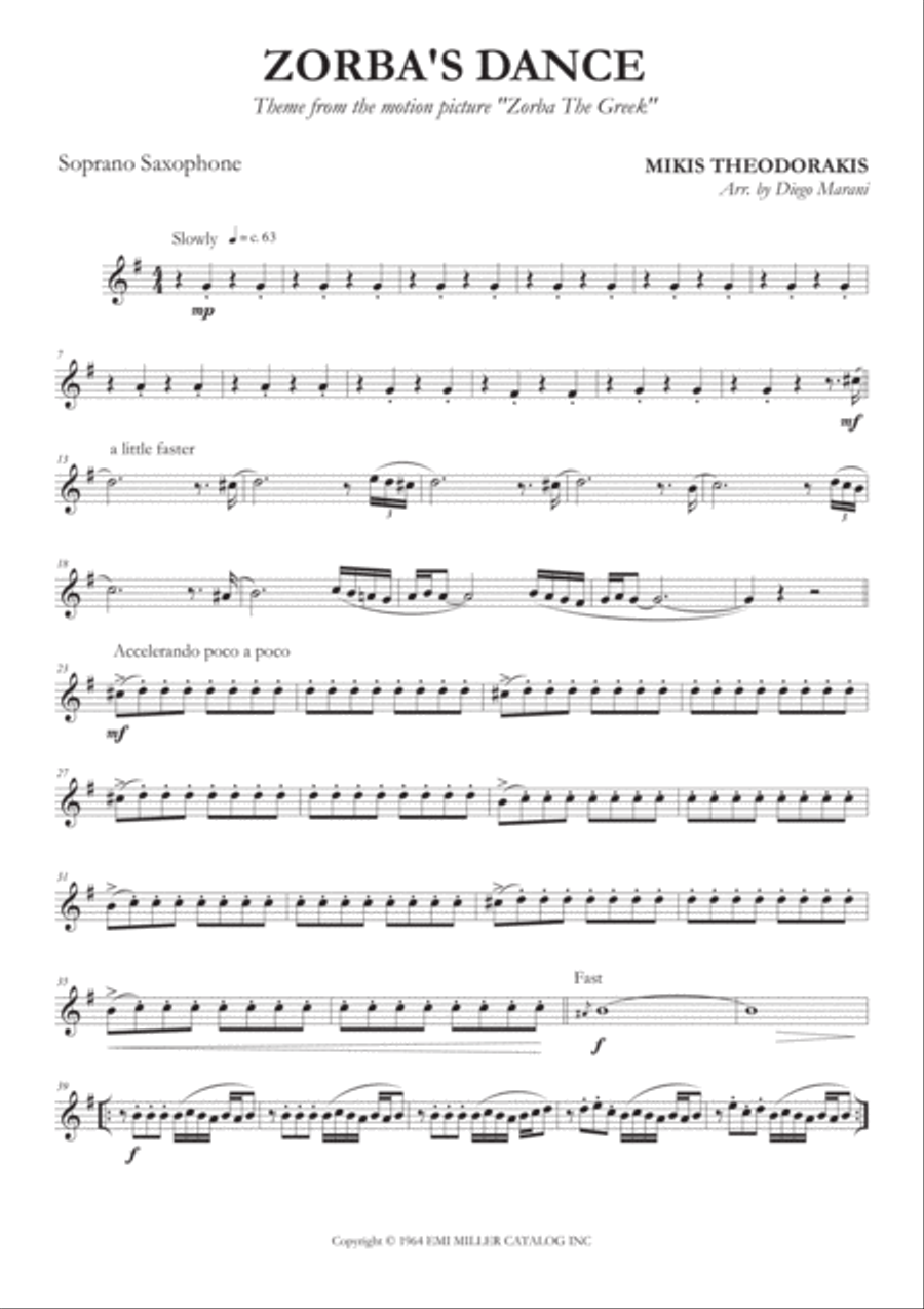 Zorbas Dance Woodwind Quartet scores gallery preview page 1