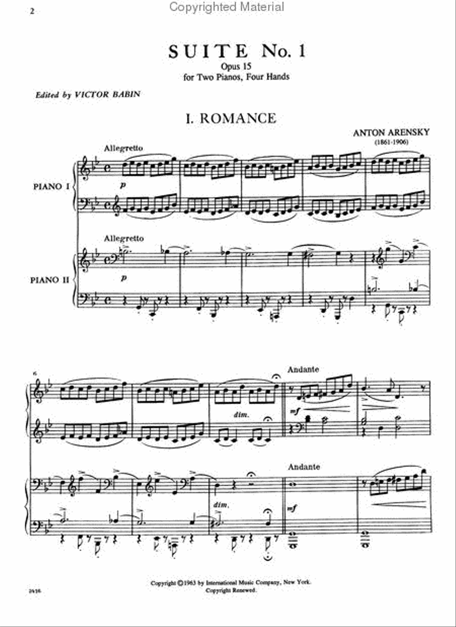 Suite, Op. 15 (set) Piano Duet scores gallery preview page 3