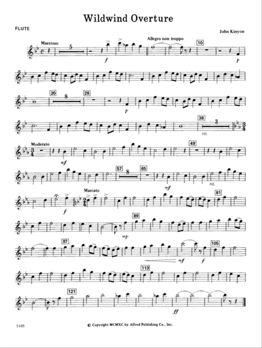 Wildwind Overture: Flute Concert Band scores gallery preview page 1