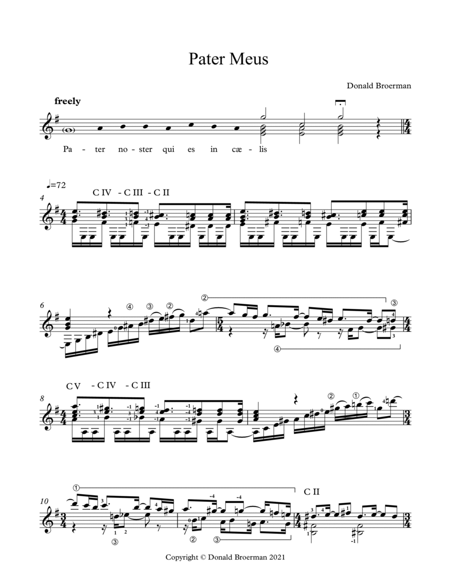 Pater Meus Acoustic Guitar scores gallery preview page 1