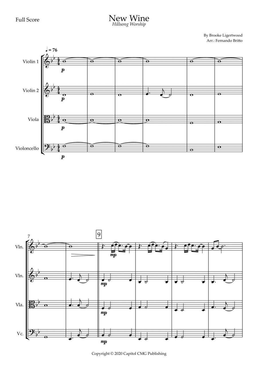 New Wine String Quartet scores gallery preview page 1