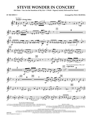 Book cover for Stevie Wonder In Concert - Bb Trumpet 3