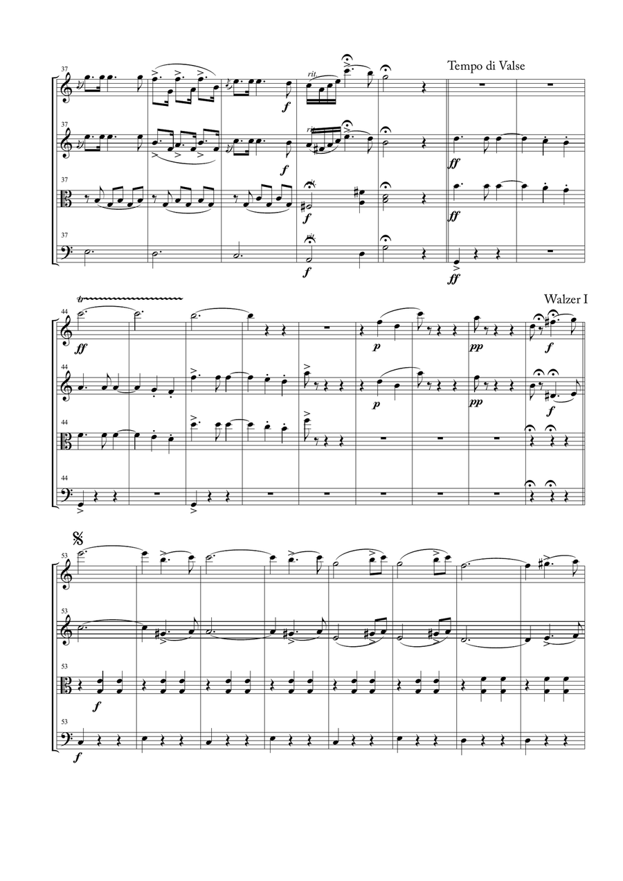 Wiener Blut for String Quartet String Quartet scores gallery preview page 3