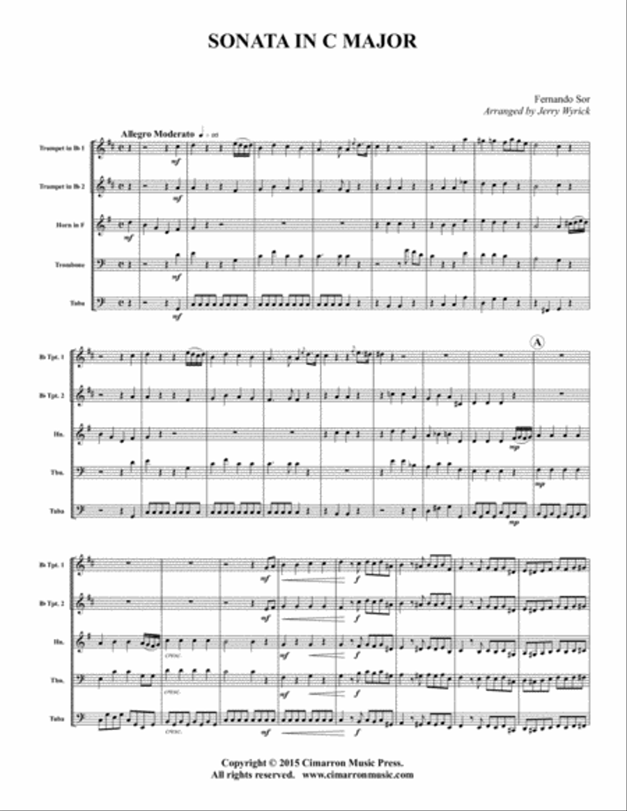 Sonata in C Major Brass Quintet scores gallery preview page 2