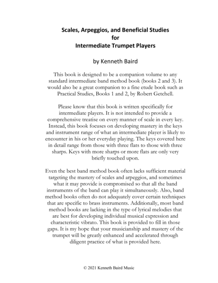 Scales, Arpeggios, and Beneficial Studies for Intermediate Trumpet Players