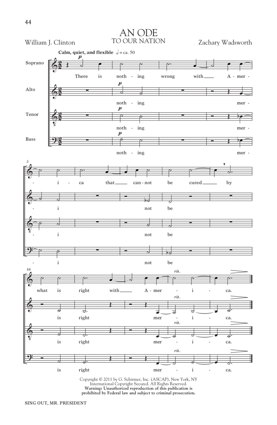 An Ode An Ode 4-Part scores gallery preview page 1