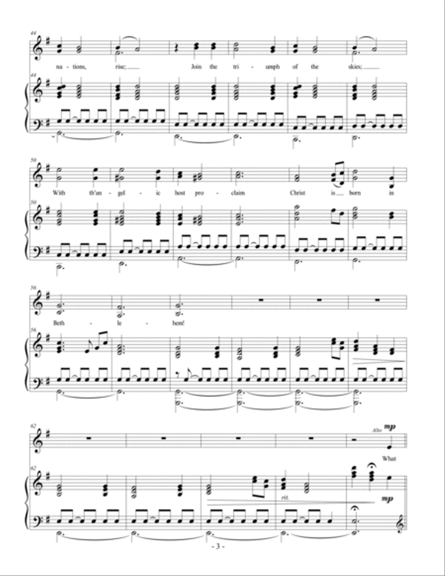 Hark! the Herald Angels Sing / What Child is This? (Vocal Duet) Piano scores gallery preview page 3