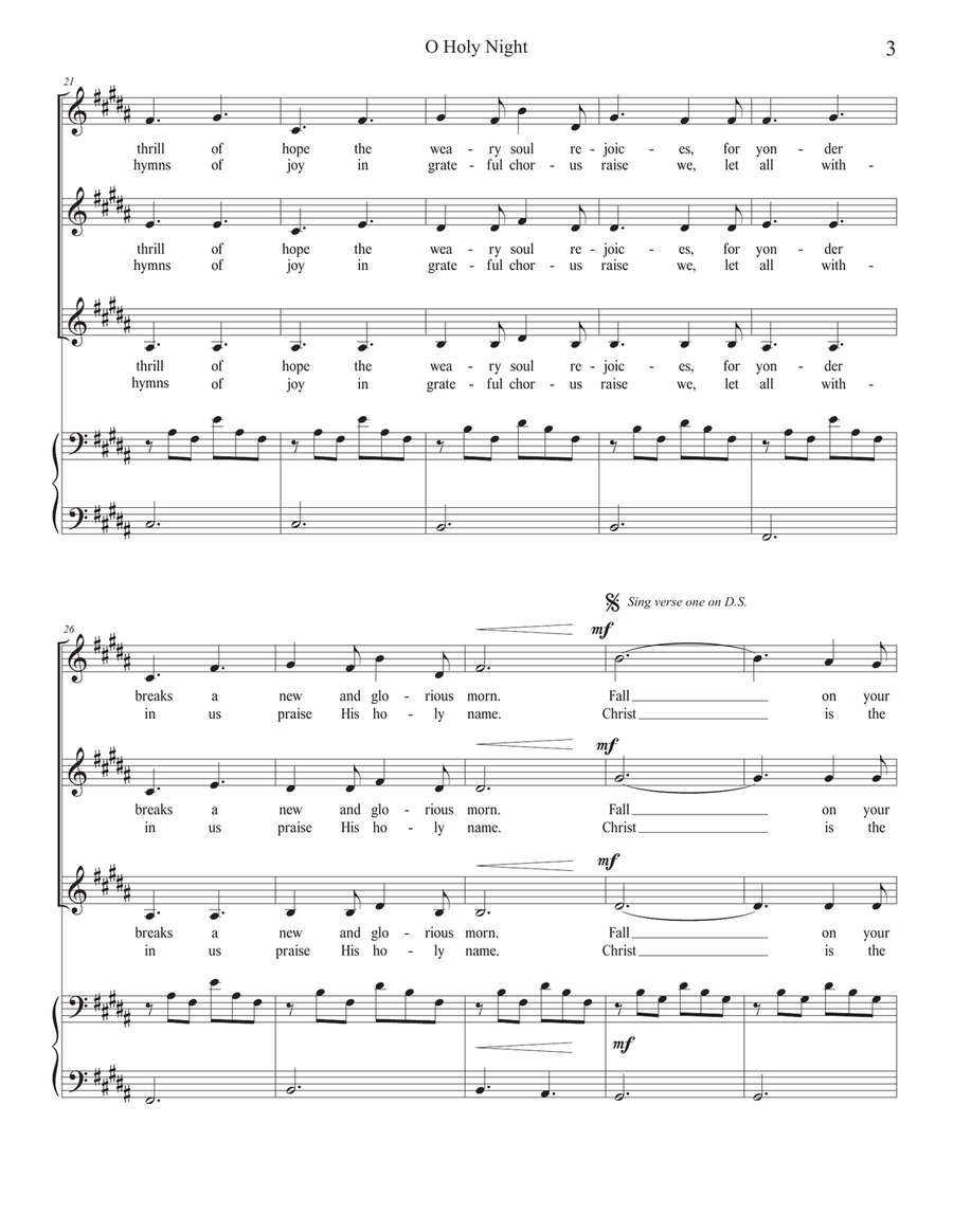 O Holy Night for SSA and piano SSA scores gallery preview page 3