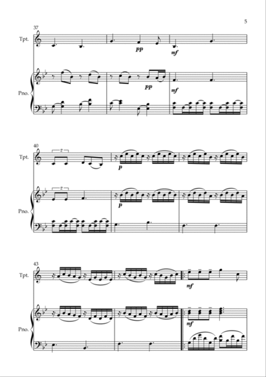 Your Hand In Mine B-Flat Trumpet scores gallery preview page 5