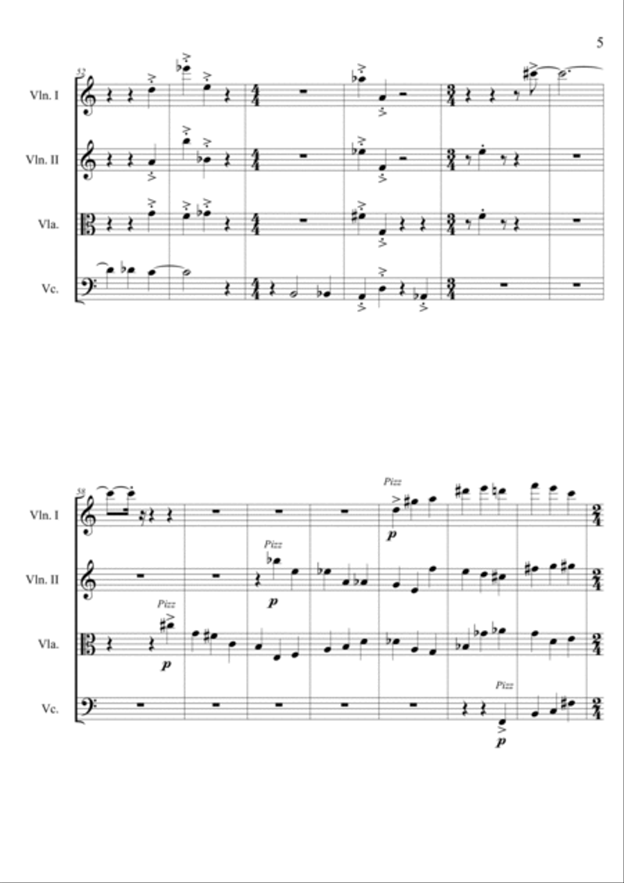 Maurizio Balzola: ZONE D’OMBRA (ES-20-014) - Score Only String Quartet scores gallery preview page 6
