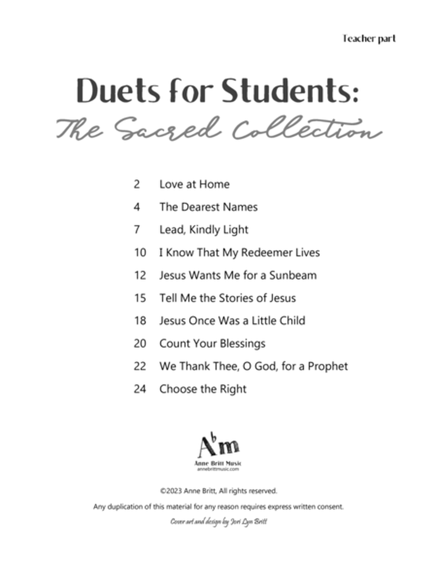 Duets for Students: The Sacred Collection (teacher book) image number null