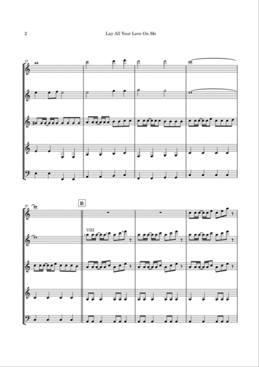 Lay All Your Love On Me Guitar Ensemble scores gallery preview page 5