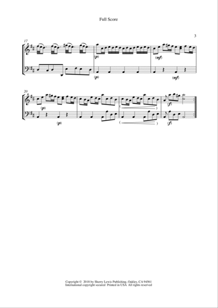 CONCERTO IN D MAJOR FOR 2 VIOLINS, LUTE AND BASSO CONTINUO, F.XII NO.15, 3rd Mov., STRING DUO String Duet scores gallery preview page 5