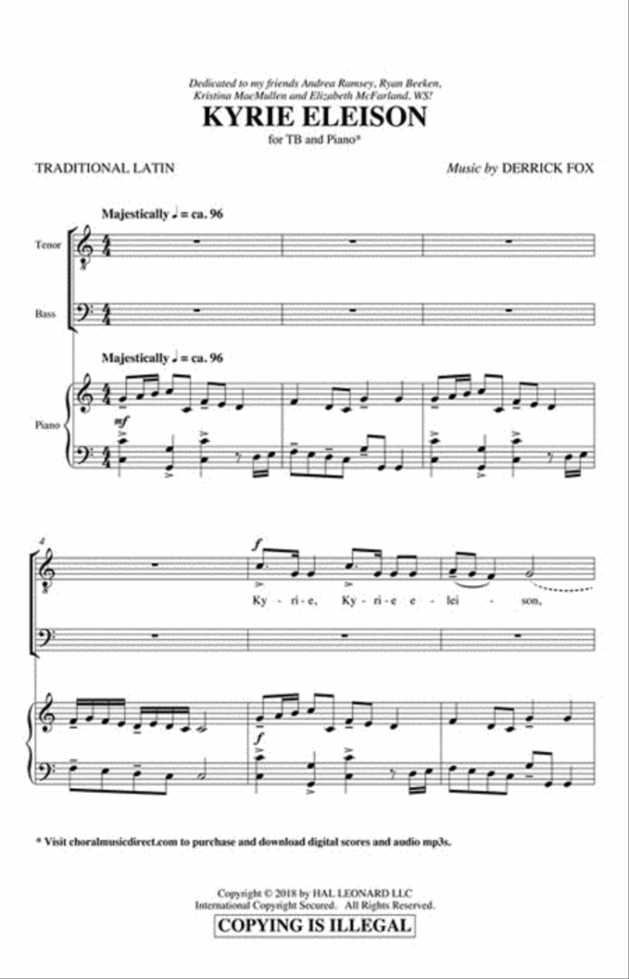 Kyrie Eleison Kyrie Eleison TTB scores gallery preview page 2