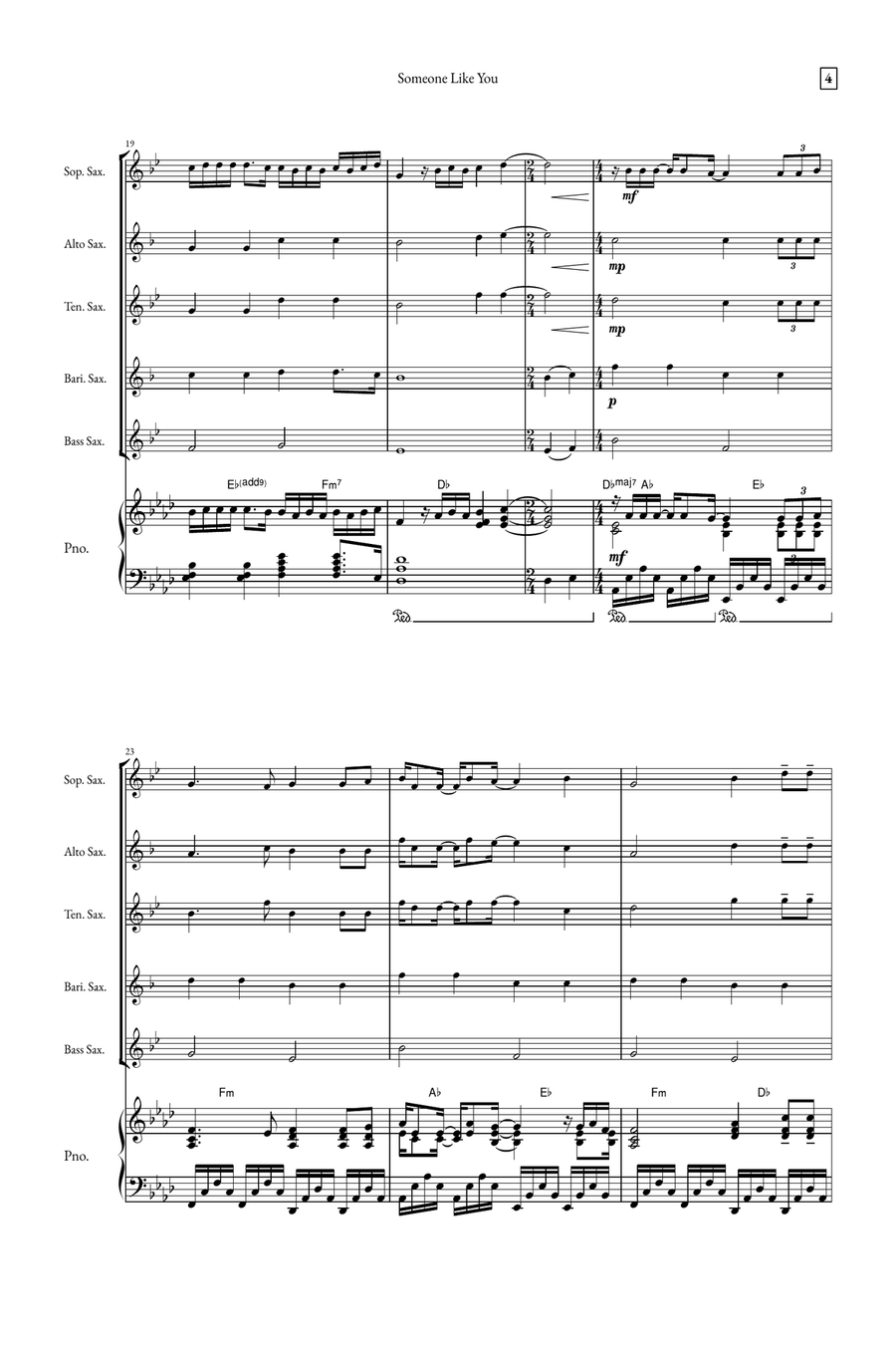 Someone Like You Small Ensemble scores gallery preview page 4