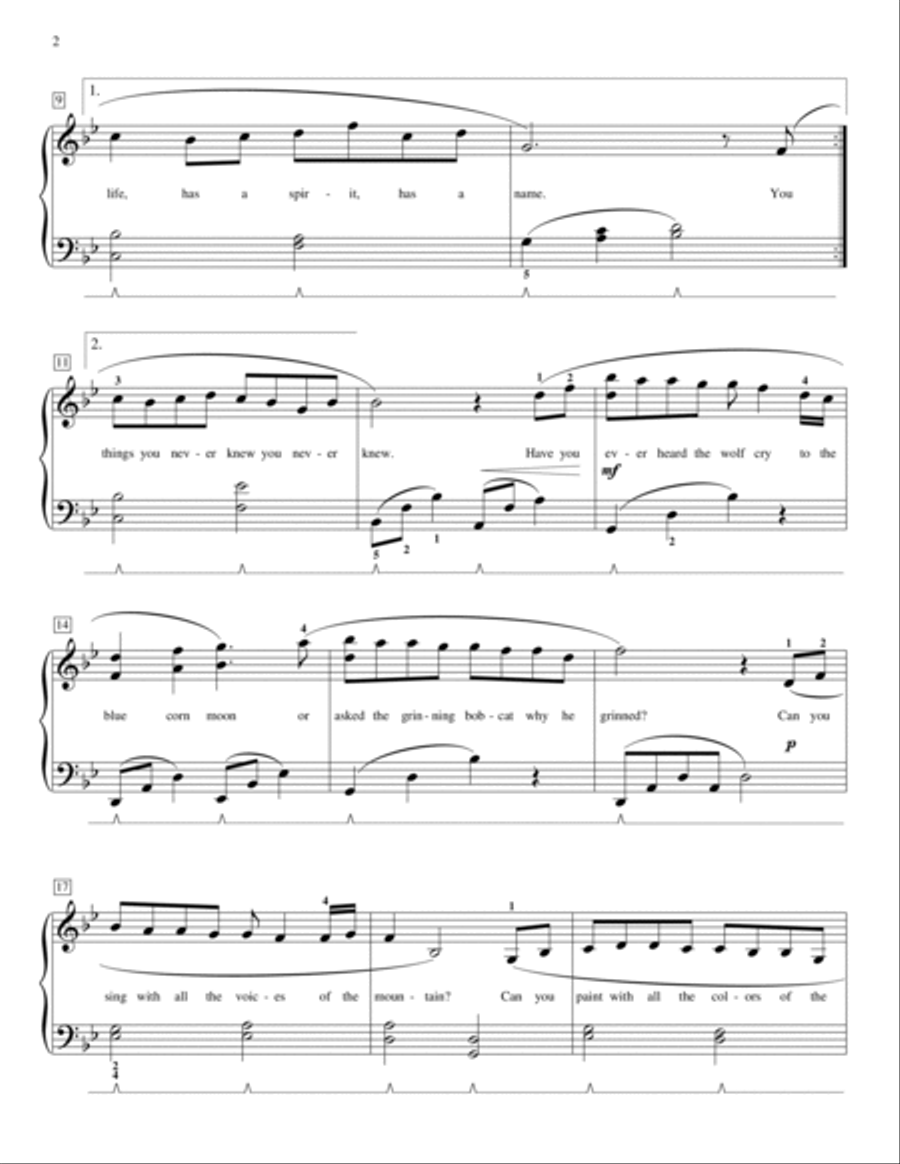 Colors Of The Wind (from Pocahontas) (arr. Mona Rejino) Piano Method scores gallery preview page 2