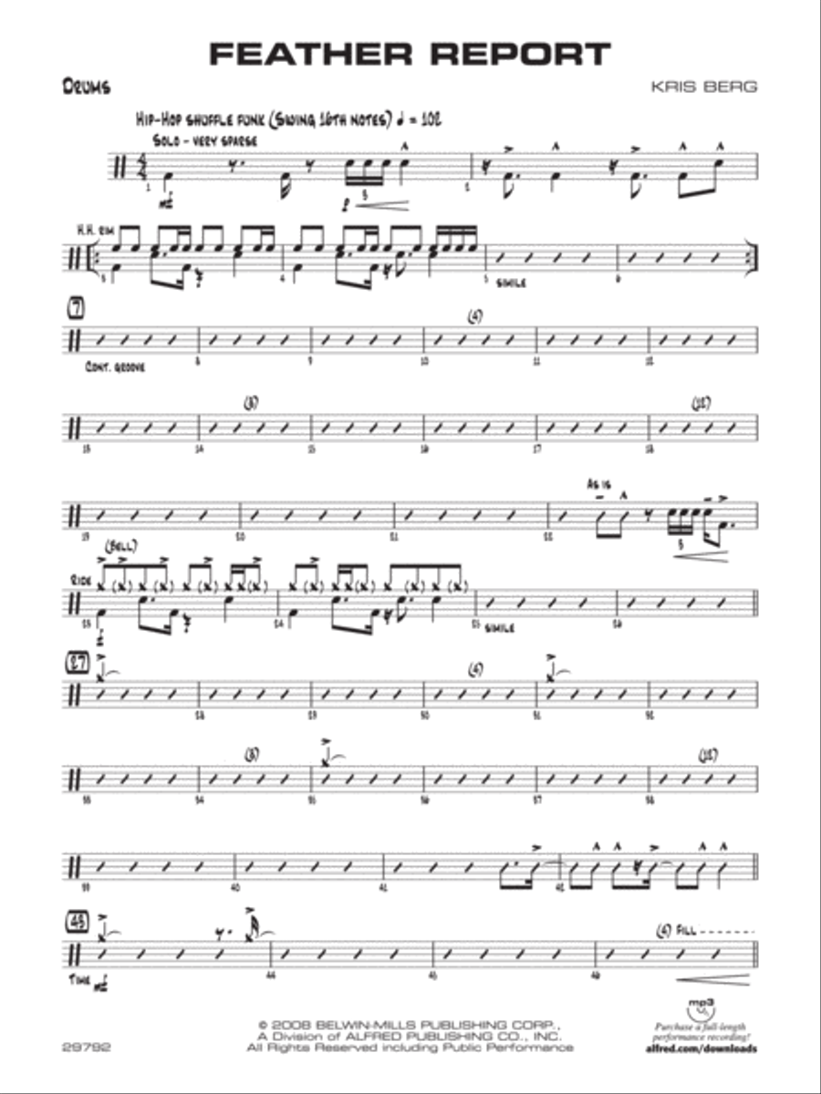 Feather Report: Drums Jazz Ensemble scores gallery preview page 1