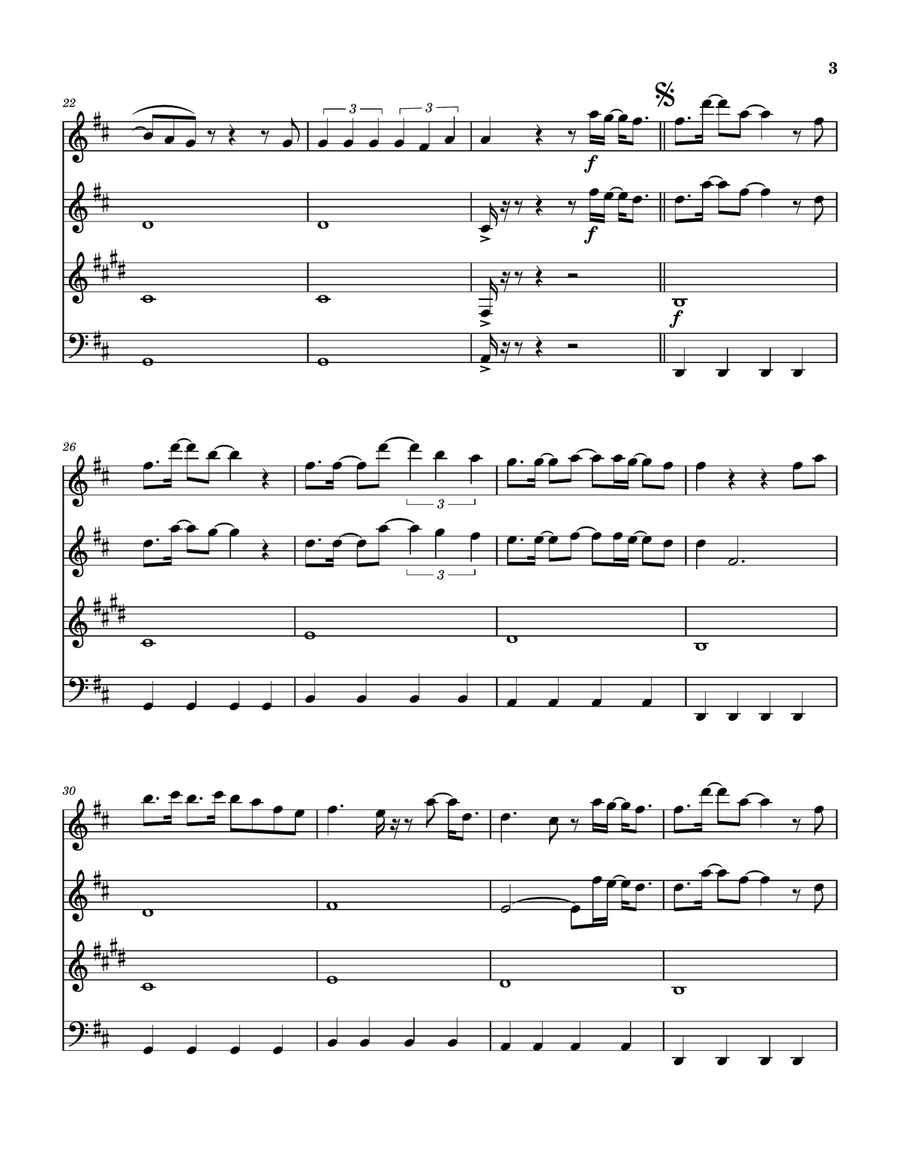 Kiss The Sky Woodwind Quartet scores gallery preview page 4