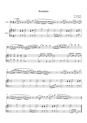 Book cover for Sonatina (In C Major), Muzio Clementi, For Cello & Piano
