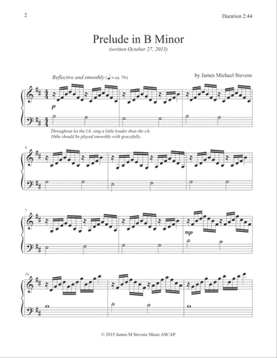Prelude in B Minor Piano Solo scores gallery preview page 2