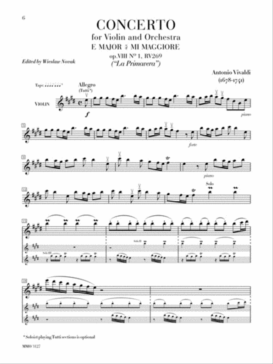 Vivaldi – “Le Quattre Stagioni” (“The Four Seasons”) for Violin and Orchestra Violin scores gallery preview page 3